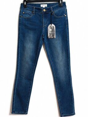 Size 3 blue jeans. Mid Rise Crop jeans faded blue denim pants. Western College